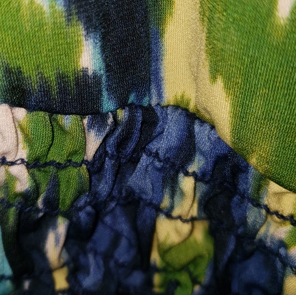 Carole Little sz XL Trendy shirt blues greens - Picture 2 of 4